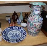 Mixed Oriental ceramics tallest 46cm