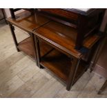 A pair of reproduction rectangular mahogany two tier tables W.55cm