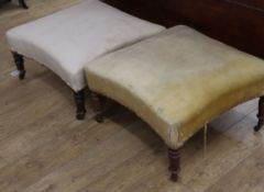 A near pair of Victorian stools Width of top 66cm