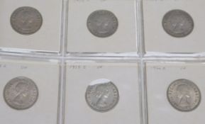 A collection of UK silver and cupro-nickel coinage, threepence to shilling, 15th-20th century,