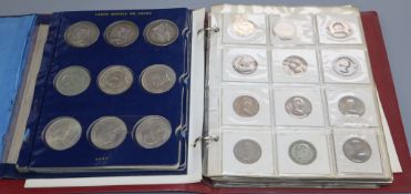 A collection of UK silver and cupro-nickel coinage, florins to crowns, George III to Elizabeth II,