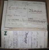 A collection of 17th and 18th century indentures and newspapers