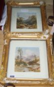 19th century English School, pair of watercolours, River landscapes, 16 x 13cm