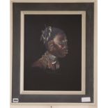 D. Dunstone, oil on panel, Study of an African woman, signed and dated 1964, 44 x 33cm