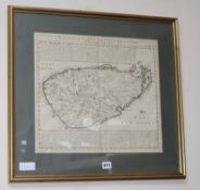 Henri Abraham Chatelain map, 1719, Nouvelle Carte de L'isle de Ceylon, 39.5 x 44.5cm