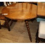 A 19th Continental century burr elm barley twist gypsy table diameter 91cm