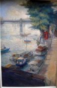 Dorothy Rendell (20th C.), oil on canvas, Chiswick Mall, signed, 90 x 60cm (a.f.) signed, 36 x