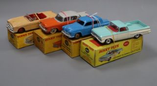 Four Dinky cars - 172, 180, 449 and 132, boxed