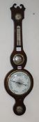 A Victorian rosewood cased barometer and thermometer H.98cm