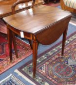 A George III inlaid tulip banded mahogany pembroke table L.80cm