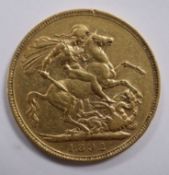 A Victoria gold sovereign 1892, F