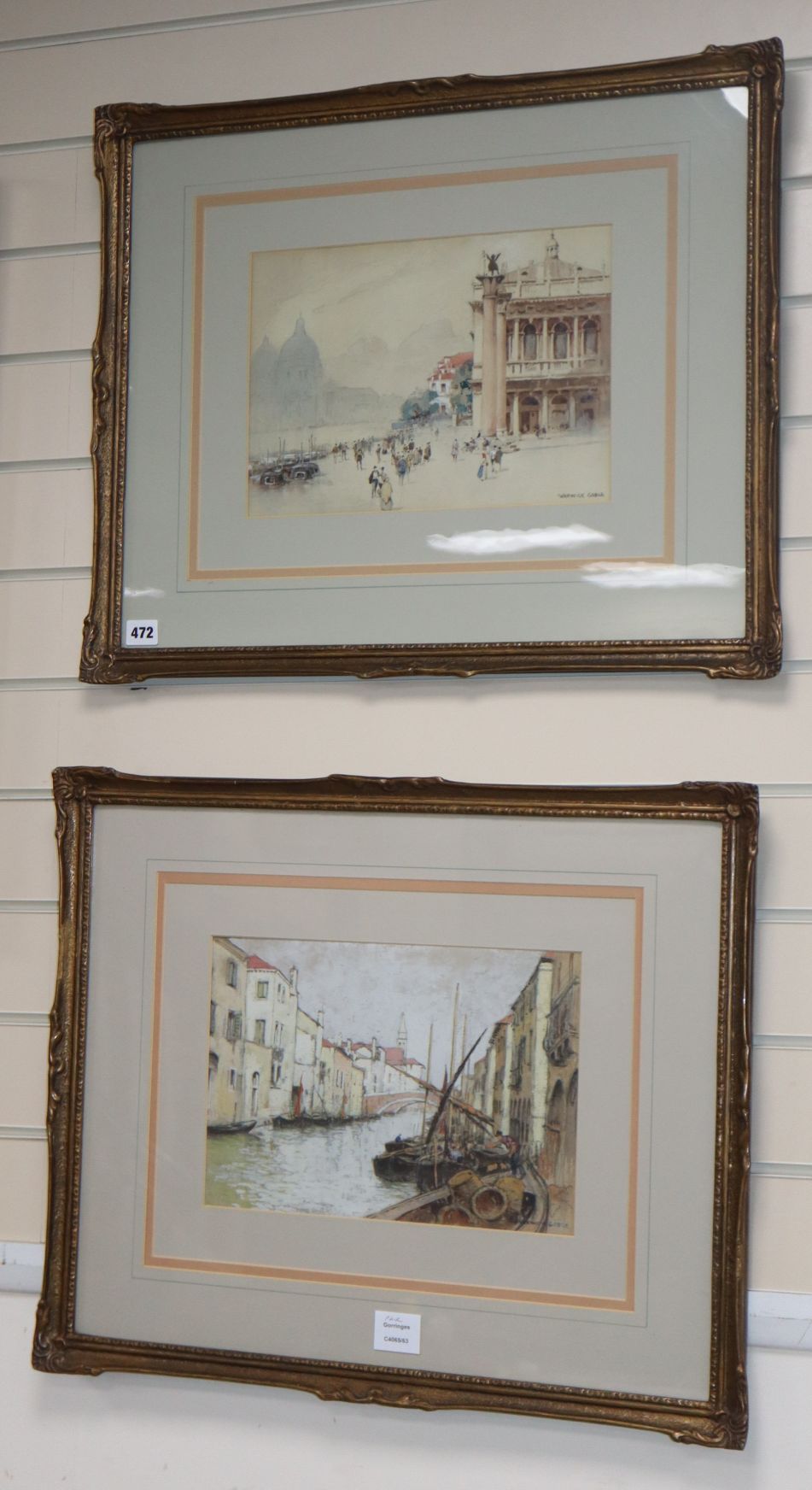 Warwick Goble (1862-1945), pair of watercolours, Views of Venice, signed, 23 x 33cm