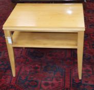 A pair of Ethan Allen beech two tier occasional tables W.70cm