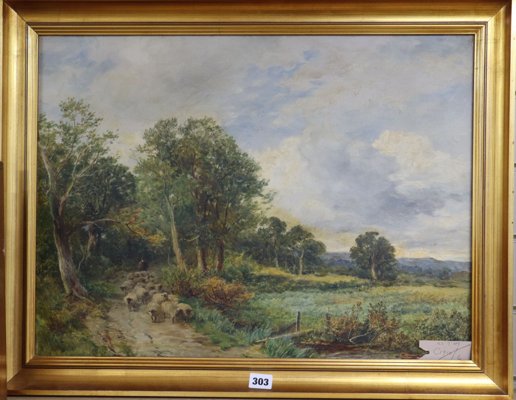 David Bates, oil on canvas, 'The Road through the Forest', signed and inscribed verso, 46 x 61cm