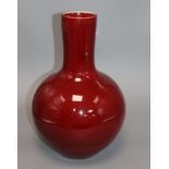 A Chinese Sang De Boeuf bottle vase height 32cm