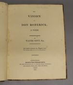 Scott, Walter Sir - The Vision of Don Roderick, 1st edition, qto, half calf, spotted throughout,