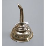 A George III silver wine funnel, London, 1807, (a.f.), 12.2 cm.