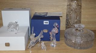 Swarovski: a flamingo, Pegasus, kangaroo, tiger etc.