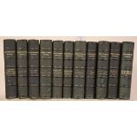 Thackeray, William Makepeace - The Works, 11 vols, 8vo, green morocco, Smith, Elder & Co, London