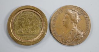 Historical Medals of The Life and Reign of Queen Anne, The Relief of Barcelona, bronze medal,