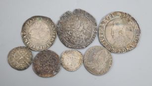 Great Britain, hammered and milled coinage, a James I shilling, Queen Elizabeth I shilling and