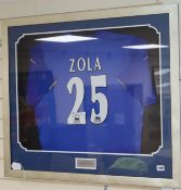 Gianfranco Zola, signed, framed shirt