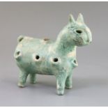 A Canakkale turquoise glazed pottery incense burner, modelled as a cat, 9in., height 8in.