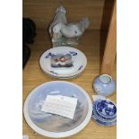 Royal Copenhagen ducks and various dishes, bowls and plates