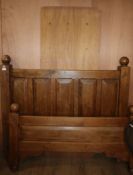 A rustic oak bed frame W.4ft 6in.