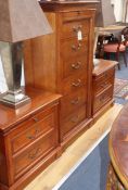 An Ethan Allen tall cherrywood narrow chest, fitted seven drawers and a pair of Ethan Allen two