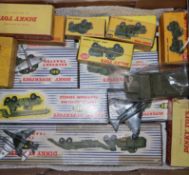 A collection of Dinky, mostly boxes, Military vehicles