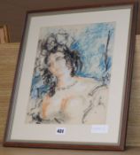 Harold Hope Read (1881-1959) , pastels, 'Portrait of Hilda', 33 x 26cm