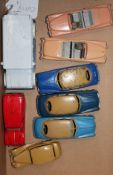 A collection of mostly Dinky, 1950's cars and two lorries