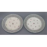 Two 19th century Vienna porcelain plates underglaze blue shield marks and impressed date marks