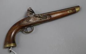 A flintlock pistol