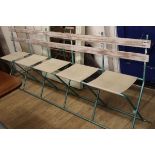 A set of French folding canvas circus seats L.230cm