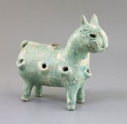 A Canakkale turquoise glazed pottery incense burner, modelled as a cat, 9in., height 8in.