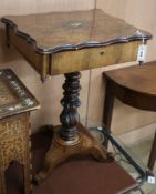 A 19th century French painted walnut work table W.54cm