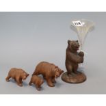 A Black Forest bear epergne and set of three other similar bears