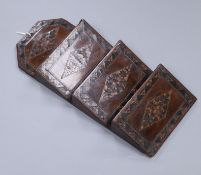 A Tunbridge ware burr yew and half square mosaic letter rack, c.1825