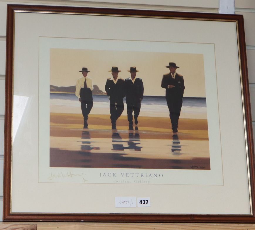 Jack Vettriano, colour print, "The Billy Boys", signed, 37 x 45cm