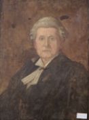 English School, c.1924, oil on canvas, Portrait of a barrister, indistinctly signed, 62 x 46cm