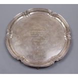 A shaped circular silver salver, Cooper Brothers & Sons, Sheffield, 1964, 20.5cm, 11.5 oz.