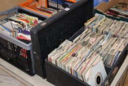 3 large boxes of Ex-DJ singles to include Prince, Bowie, Beach Boys etc