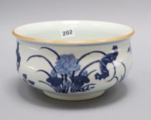 A Chinese blue and white censer height 12cm