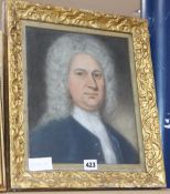 A pastel portrait of a gentleman, 30 x 26cm