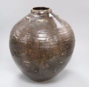 A large Chinese Henan type jar height 37cm (a.f.)