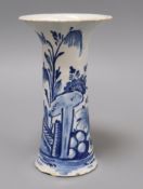 An 18th century Delft vase height 19cm