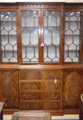 A George III style mahogany breakfront library bookcase W.168cm