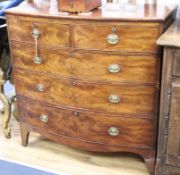 A Regency mahogany bowfront chest W.104cm